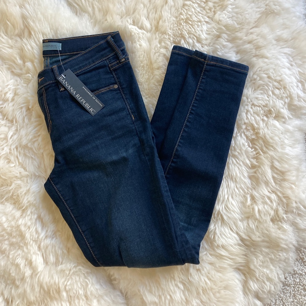 NWT banana republic dark blue skinny denim jeans size 26